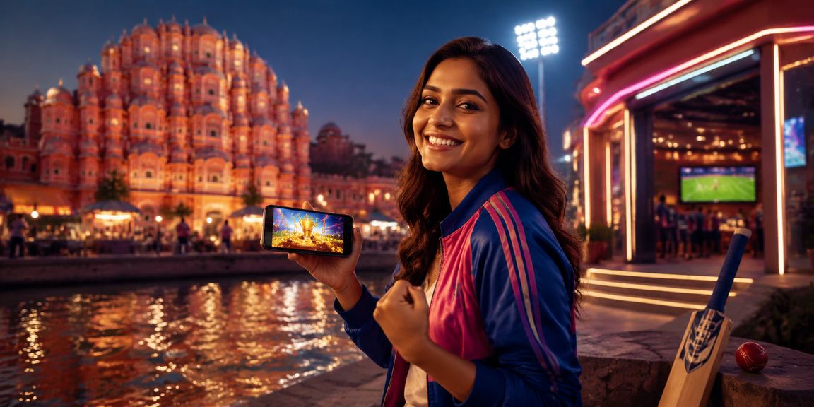 VIP cricket betting enthusiast at night market in Jaipur with casino rewards